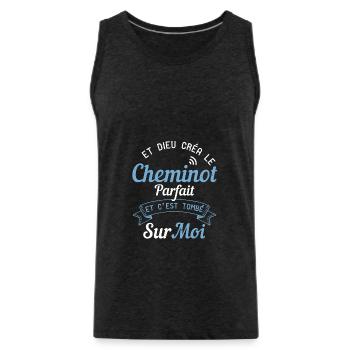 Et Dieu Créa Le Cheminot Parfait - Débardeur bio Premium Homme - charbon - Devant - Alexander (188cm)