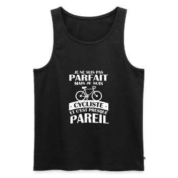 Citation humour Vélo Bicyclette Cadeau Cycliste - Débardeur bio Premium Homme - noir - Devant - Michal (187cm)