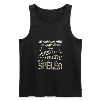 Spéléologue cadeau humour passion spéléologie - Débardeur bio Premium Homme - noir - Devant - Michal (187cm)