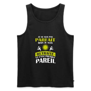 Retraité - T-shirt Retraite Cadeau Humour - Débardeur bio Premium Homme - noir - Devant - Michal (187cm)