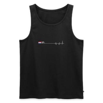 Dutch Bicycle Heartbeat - Men's Premium Organic Tank Top - black - Front - AI Model Male 178 light (178cm)
