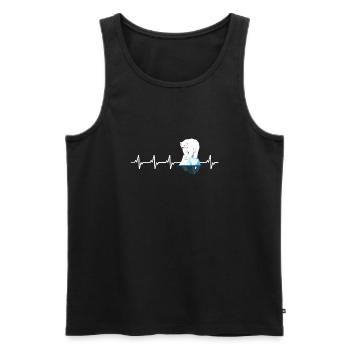 eisbader heartbeat eisbär auf eisscholle winterbad - Men's Premium Organic Tank Top - black - Front - AI Model Male 178 light (178cm)