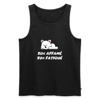 50% affamé 50% fatigué - Débardeur bio Premium Homme - noir - Devant - Michal (187cm)