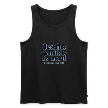 Jesus ist der Herr, Glaube, Christentum, Gott, - Männer Premium Bio Tank Top - Schwarz - Vorne - Michal (187cm)