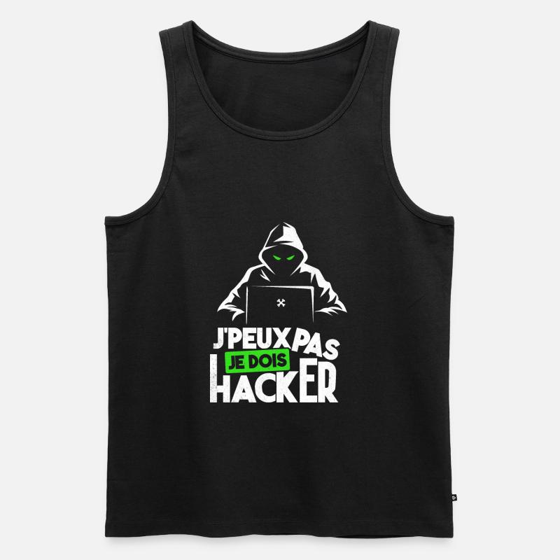 J'peux pas je dois hacker humour hacking black hat - Débardeur bio Premium Homme - noir