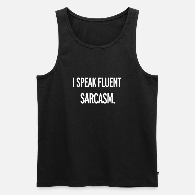 Sarcasm - Männer Premium Bio Tank Top - Schwarz