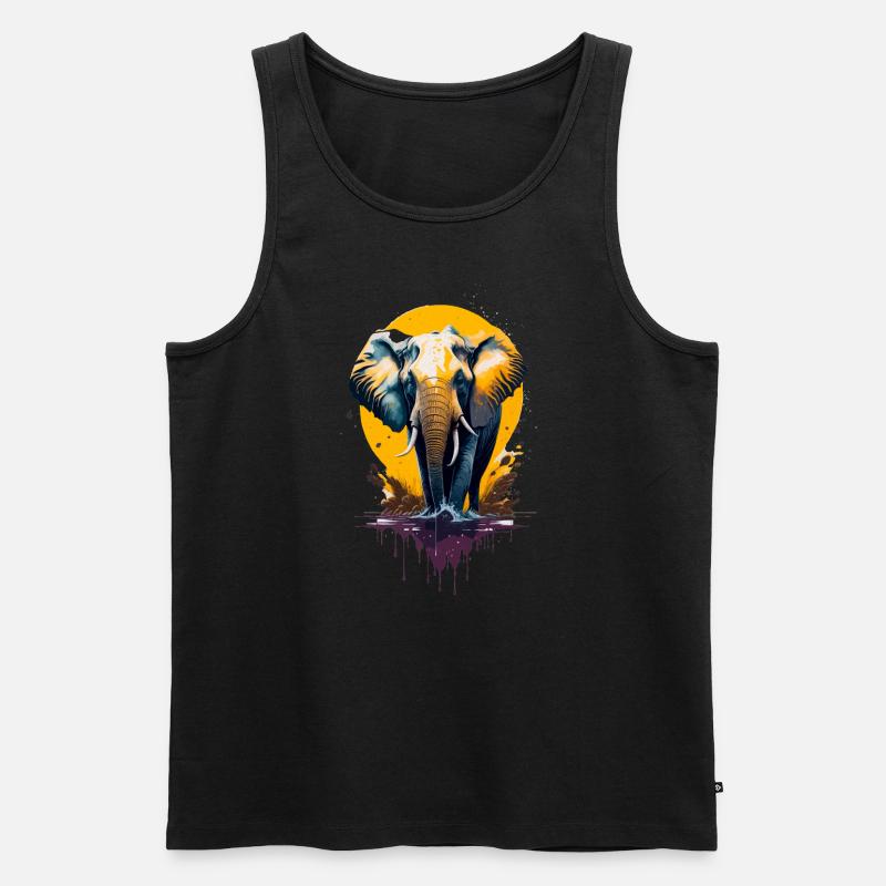 Elefant - Männer Premium Bio Tank Top - Schwarz