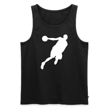 Silhouette de joueur de basketball, design sportif dynamique - Débardeur bio Premium Homme - noir - Devant - AI Model Male 178 light (178cm)