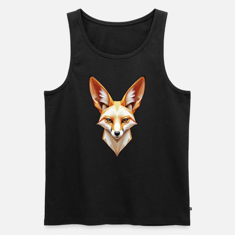 Fennec-Kopf in Farbe - Männer Premium Bio Tank Top - Schwarz