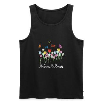 No Rain No Flowers Abstract Artistic Art Gift Idea - Men's Premium Organic Tank Top - black - Front - Michal (187cm)