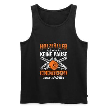 Kettensäge - Männer Premium Bio Tank Top - Schwarz - Vorne - Michal (187cm)