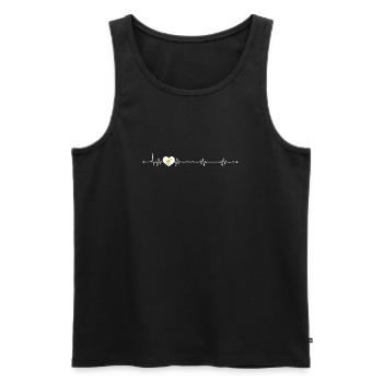 Vogel im Puls Herz - Männer Premium Bio Tank Top - Schwarz - Vorne - Michal (187cm)