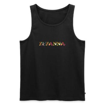 Le nom de ZUZANNA est décoré de fleurs - Débardeur bio Premium Homme - noir - Devant - Michal (187cm)