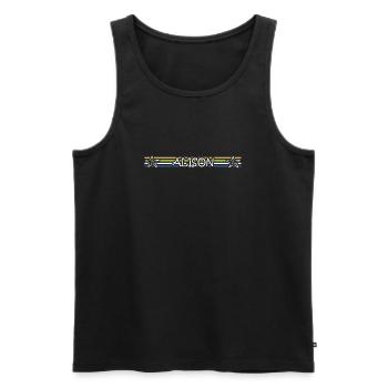 Birth Alison - Men's Premium Organic Tank Top - black - Front - Michal (187cm)
