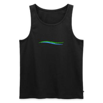 Wellen | Wave | Land Fluss - Männer Premium Bio Tank Top - Schwarz - Vorne - AI Model Male 178 light (178cm)