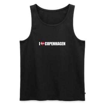 I love Copenhagen Dänemark Kopenhagen - Männer Premium Bio Tank Top - Schwarz - Vorne - Michal (187cm)