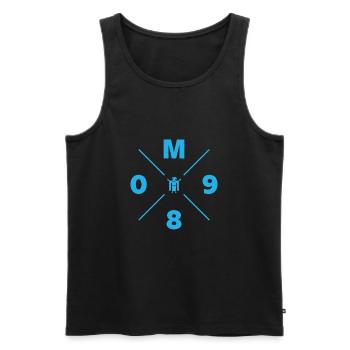 M 089 MÜNCHEN | MÖNCH | HELLBLAU - Männer Premium Bio Tank Top - Schwarz - Vorne - AI Model Male 178 light (178cm)