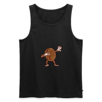 Funny gift dabbing coffee bean - Men's Premium Organic Tank Top - black - Front - AI Model Male 178 light (178cm)