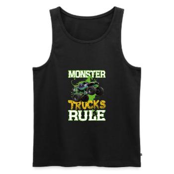 Monster Trucks rule coole Monster Truck Geschenke - Männer Premium Bio Tank Top - Schwarz - Vorne - Michal (187cm)