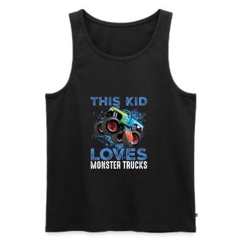 Cet enfant aime Monster Trucks Blue Monster - Débardeur bio Premium Homme - noir - Devant - Michal (187cm)