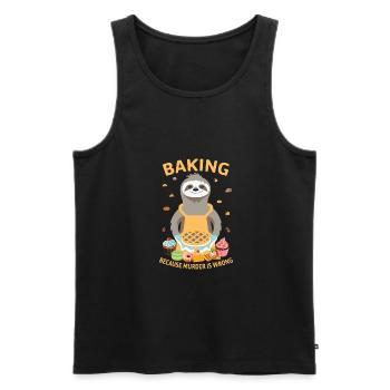 Baking because murder is wrong sloth baker - Men's Premium Organic Tank Top - black - Front - Michal (187cm)