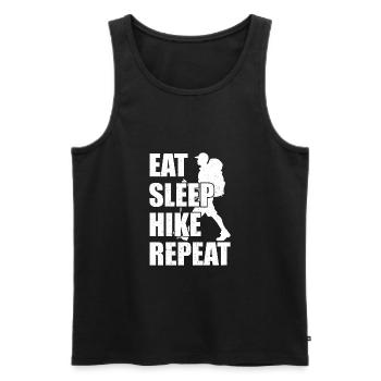 Eating Sleeping Hiking Repeat Wanderers - Men's Premium Organic Tank Top - black - Front - Michal (187cm)