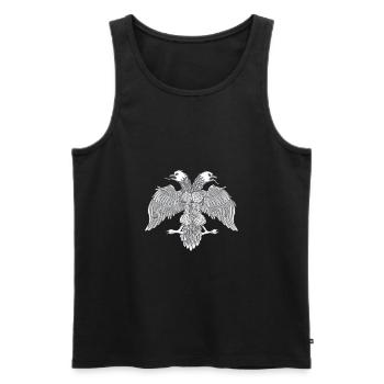Strong Albanian Eagle - Men's Premium Organic Tank Top - black - Front - Michal (187cm)