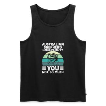 CHEPHERD AUSTRALIEN MAKES ME HEUREUX VOUS N’AVEZ PAS BESOIN DE MUCH - Débardeur bio Premium Homme - noir - Devant - Michal (187cm)