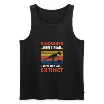 Les dinosaures n’ont pas lu maintenant vous êtes - Débardeur bio Premium Homme - noir - Devant - AI Model Male 178 light (178cm)