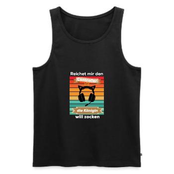Reichet mir den Controller die Königin will zocken - Männer Premium Bio Tank Top - Schwarz - Vorne - Michal (187cm)