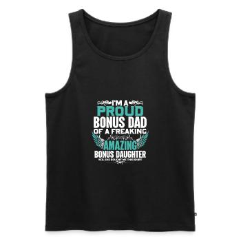 Je suis un fier papa bonus d'un freaking - Débardeur bio Premium Homme - noir - Devant - Michal (187cm)