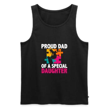 Stolzer Vater Einer Besonderen Tochter - Männer Premium Bio Tank Top - Schwarz - Vorne - AI Model Male 178 light (178cm)