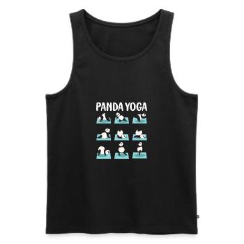 Funny Panda Yoga Postures - Men's Premium Organic Tank Top - black - Front - Michal (187cm)