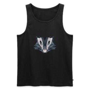 Artsy Badger Wildlife Animal Nature Adventures - Débardeur bio Premium Homme - noir - Devant - AI Model Male 178 light (178cm)