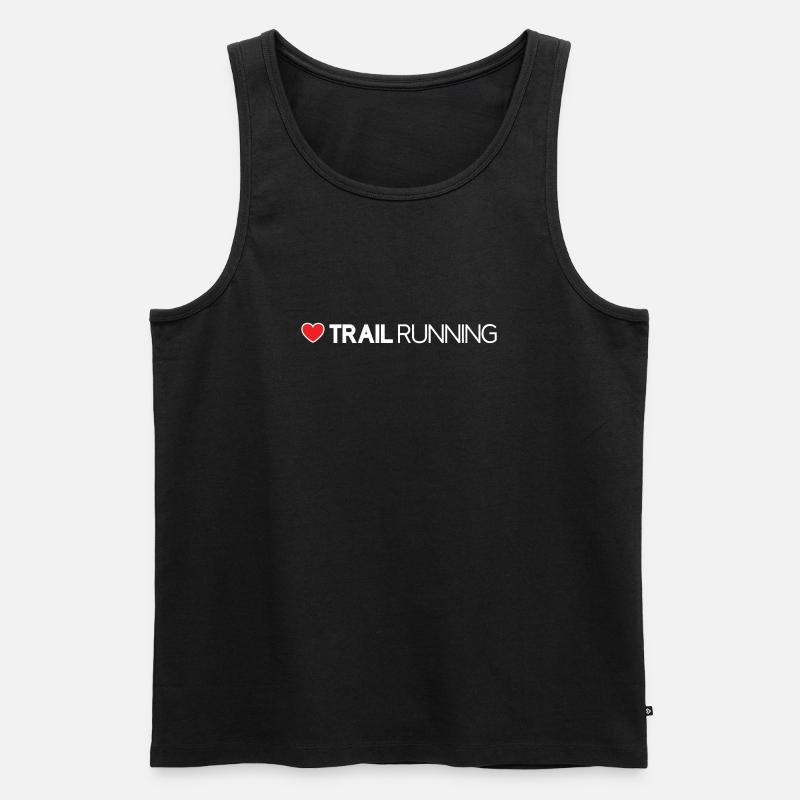 Ich liebe Trailrunning - Männer Premium Bio Tank Top - Schwarz