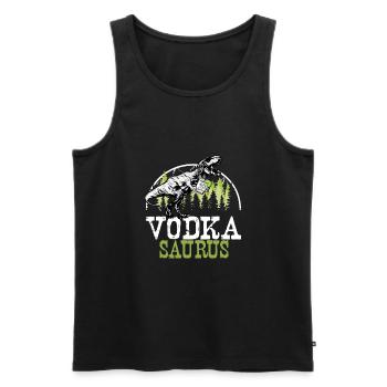 Vodka Saurus Dinosaur Funny Vodka Lemon Trex - Men's Premium Organic Tank Top - black - Front - AI Model Male 178 light (178cm)