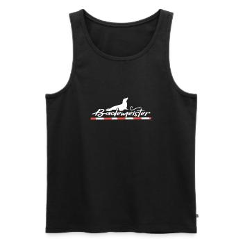 Schwimmer Bademeister am Beckenrand Schwimmbad - Männer Premium Bio Tank Top - Schwarz - Vorne - Michal (187cm)
