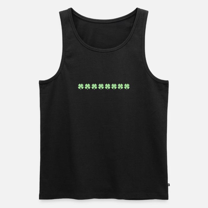 Pastel Clover Row - Männer Premium Bio Tank Top - Schwarz