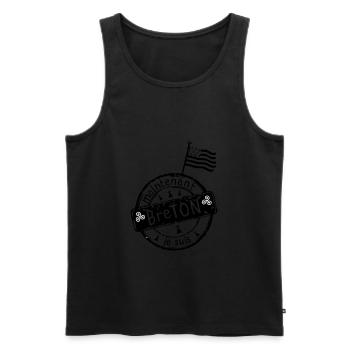 logo je suis breton maintenant drapeau - Débardeur bio Premium Homme - noir - Devant - AI Model Male 178 light (178cm)