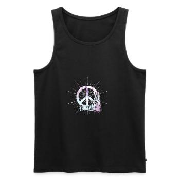 peace - Männer Premium Bio Tank Top - Schwarz - Vorne - AI Model Male 178 light (178cm)