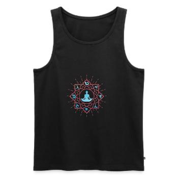 yoga - Männer Premium Bio Tank Top - Schwarz - Vorne - Michal (187cm)
