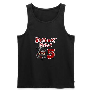 5. Geburtstag Ninja 5 - Männer Premium Bio Tank Top - Schwarz - Vorne - AI Model Male 178 light (178cm)