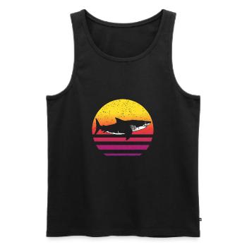 Hai Retro Style Vintage - Männer Premium Bio Tank Top - Schwarz - Vorne - Michal (187cm)