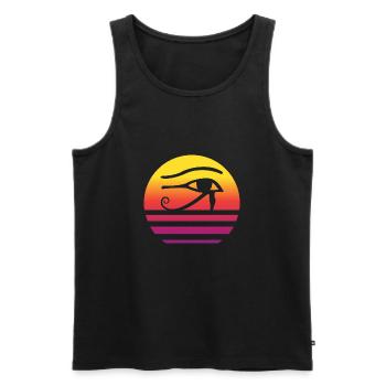 Eye Of Horus Retro Style Vintage - Men's Premium Organic Tank Top - black - Front - Michal (187cm)