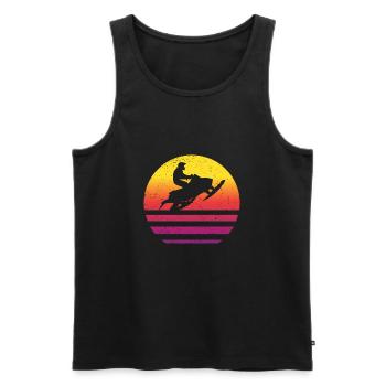 Snowmobile Retro Style Vintage - Men's Premium Organic Tank Top - black - Front - Michal (187cm)