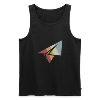 Paper Plane Retro Style Vintage - Débardeur bio Premium Homme - noir - Devant - AI Model Male 178 light (178cm)