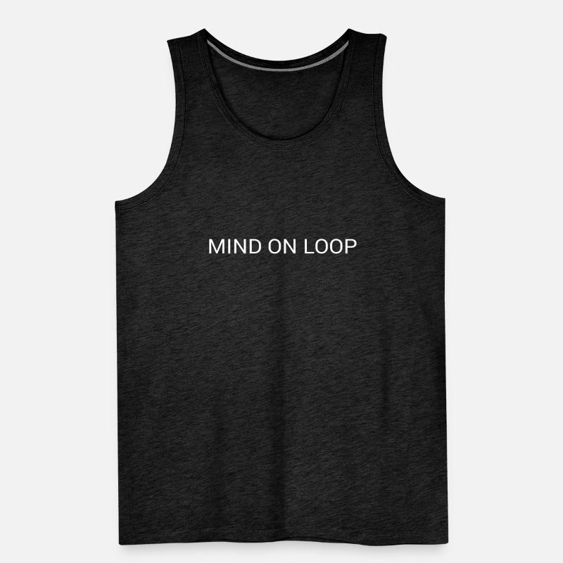 Mind on Loop – Minimal Overthinking Text Design Débardeur bio Premium Homme