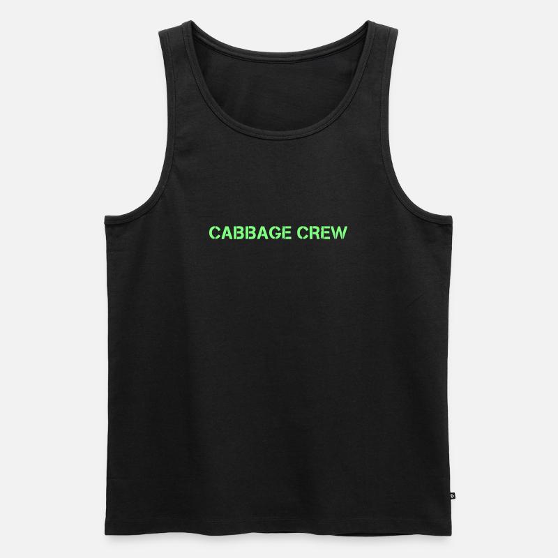 Cabbage Crew Schriftzug Vegan - Männer Premium Bio Tank Top - Schwarz