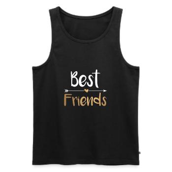 Beste Freunde Best Friends - gold weiß - Männer Premium Bio Tank Top - Schwarz - Vorne - Michal (187cm)