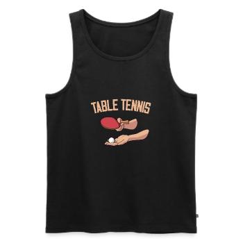 Aufschlag Tischtennisball Tischtennisspieler - Männer Premium Bio Tank Top - Schwarz - Vorne - AI Model Male 178 light (178cm)